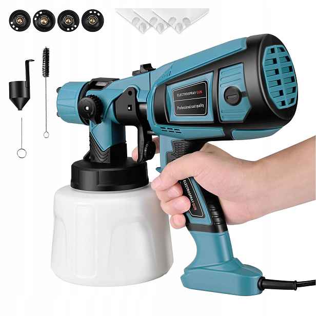 Pistole Na Malování Stěn Malířský Agregát 4 Trysky 850W 1400 ml