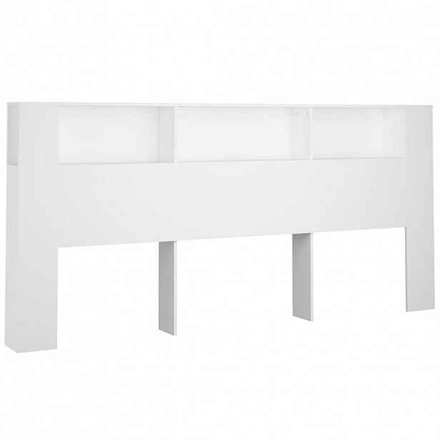 vidaXL Čelo postele s úložným prostorem bílé 220 x 18,5 x 104,5 cm
