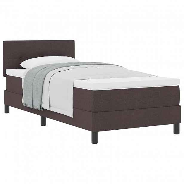 vidaXL Postel s boxspringem s čelo Tmavě hnědá 80 x 200 cm textil