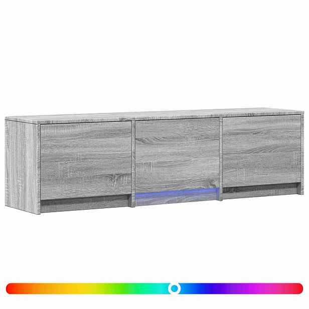 vidaXL TV skříň s LED 140x34x40 cm Šedý Sonoma Dřevěný materiál