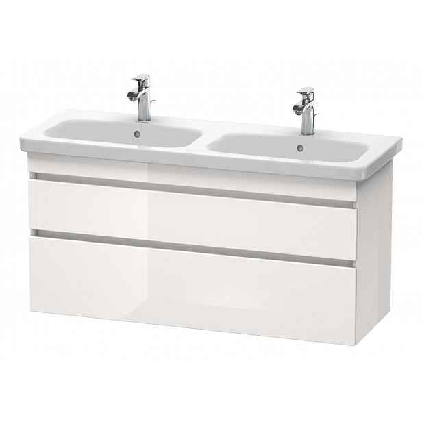 Duravit DuraStyle - Umyvadlová skříňka 61x123x45 cm, 2 zásuvky, lesklá bílá DS649802222