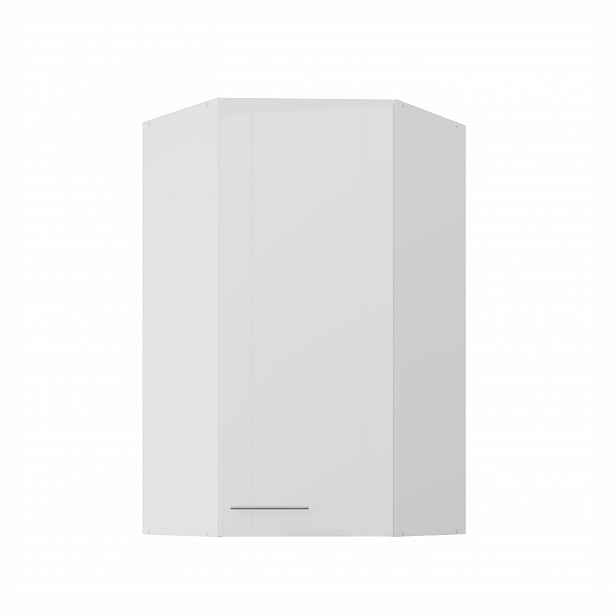 Horní rohová skříňka Lara 60x60 GN-108 1F (45°) Barva korpusu: Bílá, Barva dvířek: Bílý lesk