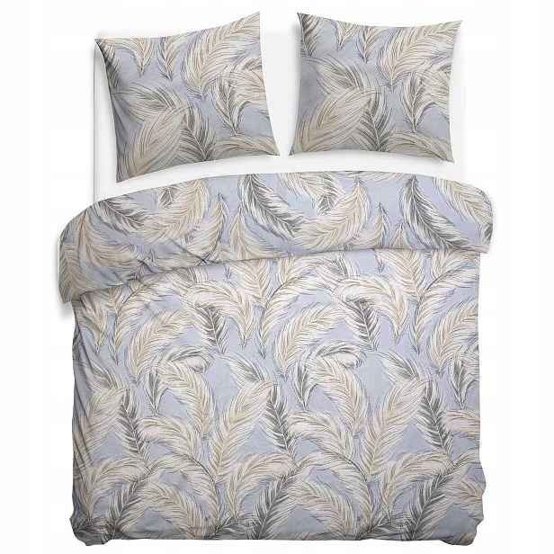 Povlečení bavlněné 220x200 Listy krémově šedé 71511/1 Cottonlove