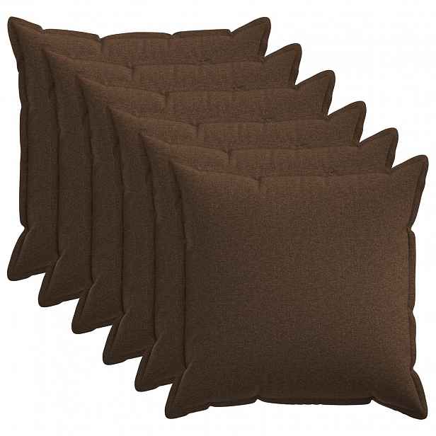 vidaXL Povlak na polštář 6 pcs HOUTEN Hnědá 60 x 60 cm Falešný len