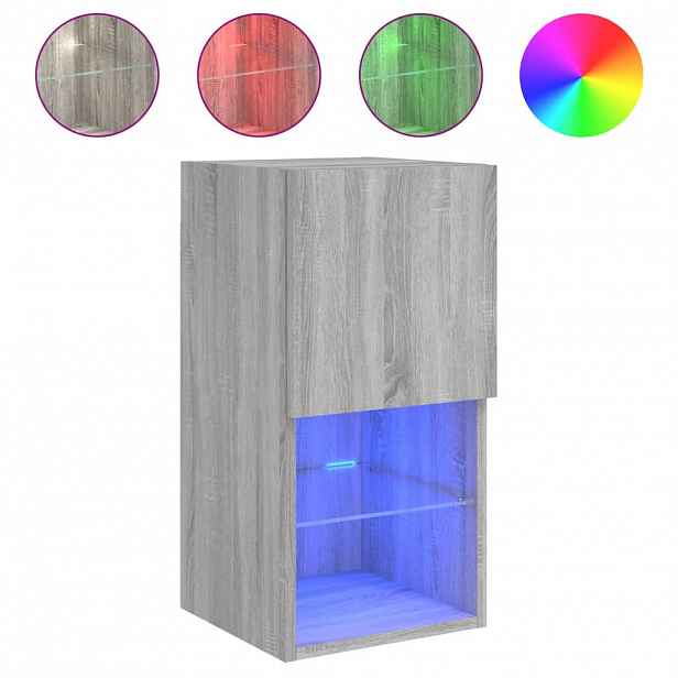 vidaXL TV skříňka s LED osvětlením šedá sonoma 30,5 x 30 x 60 cm