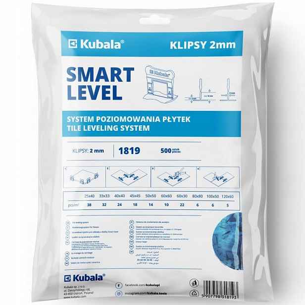 Kubala Nivelační Systém Klipy 2MM 500 Kusů