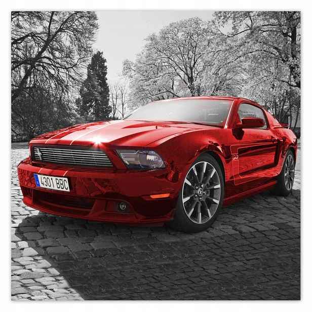 Plakáty 140x140 Červený Mustang
