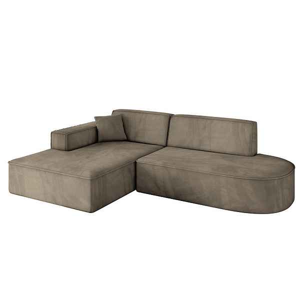 ALTDECOR ROHOVÁ SEDAČKA s otomanem, levá IREA-L1-v4 232x165x77 Hnědá Velur