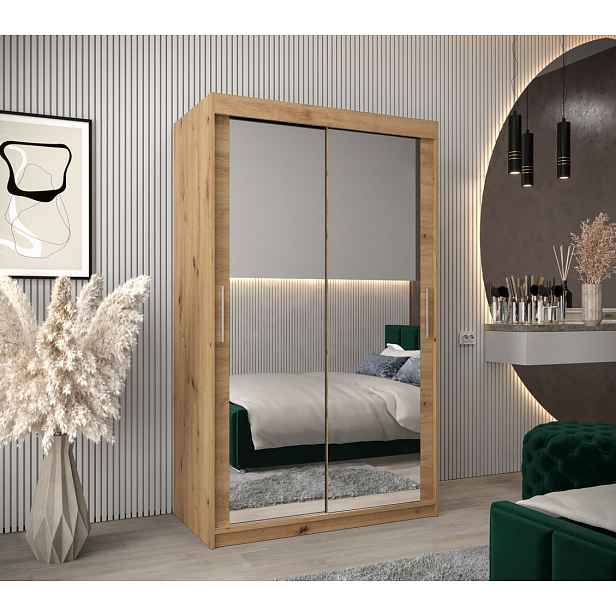 Skříň s posuvnými dveřmi v šířce 120 cm TIMEA 3 - dub artisan