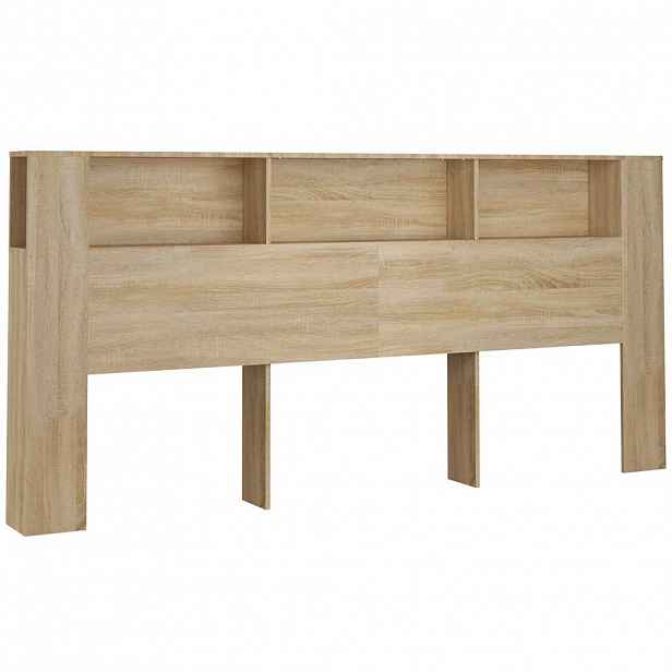 vidaXL Čelo postele s úložným prostorem dub sonoma 220x18,5x104,5 cm