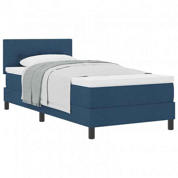 vidaXL Postel s boxspringem s polštářem Modrá 80 x 200 cm textil