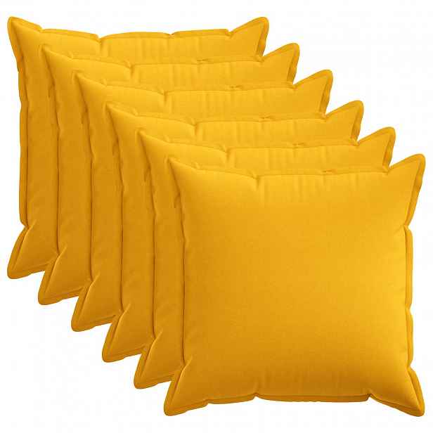 vidaXL Povlak na polštář 6 pcs HOUTEN Světlá žlutá 60 x 60 cm