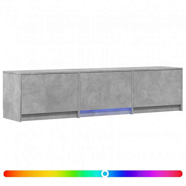 vidaXL TV skříň s LED 165x34x40 cm Betonově šedá Dřevěný materiál