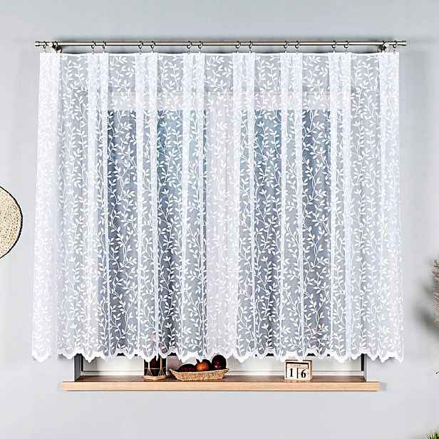 Záclona 500x150 cm jednoduchá s květinami (hotová) s lemováním