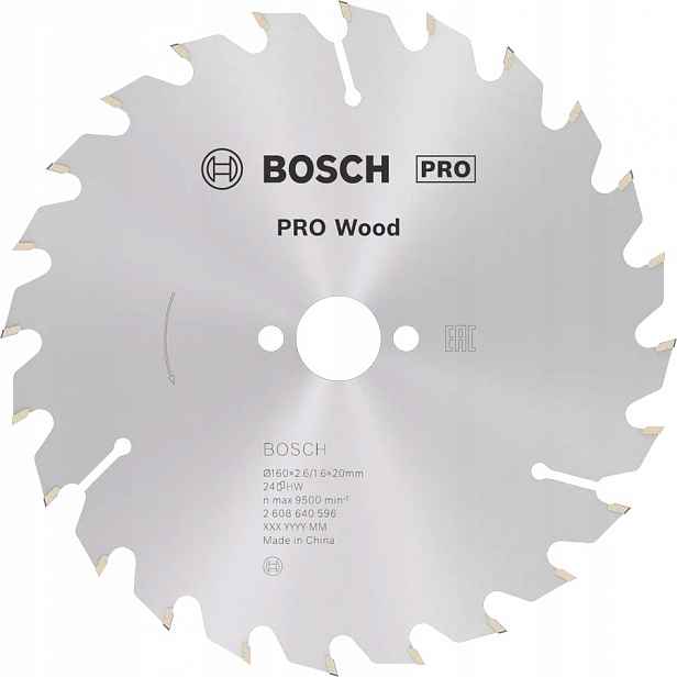 Kotoučová Pila Pro Wood 160*2,6*20/24Z 2608640596 Bosch