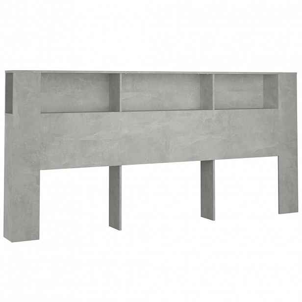 vidaXL Čelo postele s úložným prostorem betonově šedé 220x18,5x104,5cm