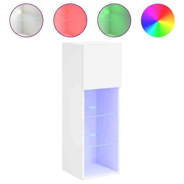 vidaXL TV skříňka s LED osvětlením bílá 30,5 x 30 x 90 cm