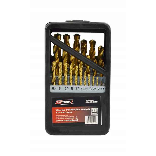 Awtools Vrtáky Do Kovu Hss-g Tytan Komplet 25ks /1,0-13,0mm/
