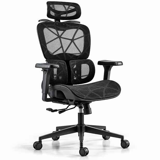 Kancelářská Otočná Židle Ergonomická, Nastavitelná Černá Kancelářská Židle Altis