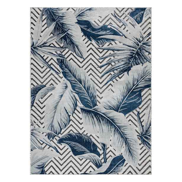 Kusový koberec Botanic 65242 Feathers grey – na ven i na doma, 176x270, modrá, chodba / předsíň, Dywany Łuszczów