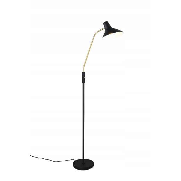 Trio Stojací lampa černá 145 cm s nastavitelným Led ramenem E27 10W