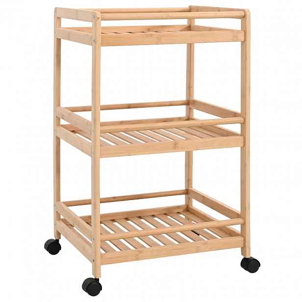 vidaXL Kuchyňský vozík s koly Přírodní 46 x 38 x 76 cm Bambus
