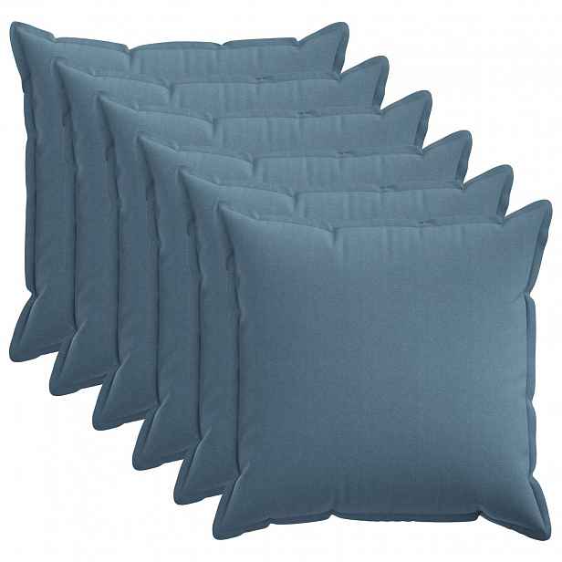 vidaXL Povlak na polštář 6 pcs HOUTEN Modrá džínovina 60 x 60 cm