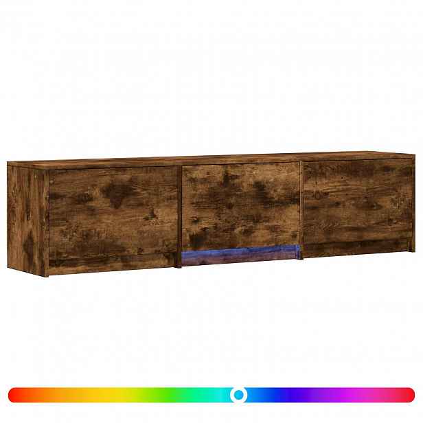 vidaXL TV skříň s LED 165 x 34 x 40 cm Kouřový dub Dřevěný materiál