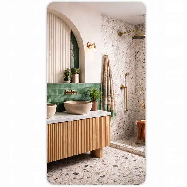 Zrcadlo Obdélníkové Zaoblené 55x95 CM Do Předsíně Závěsné Koupelnové