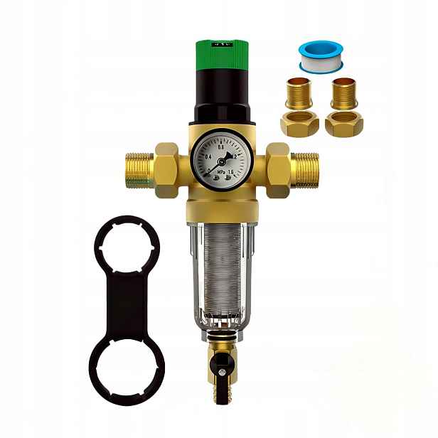X-home Reduktor Tlaku Vody 3/4" Samočistící Filtr Ocel