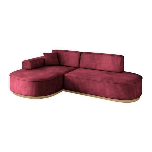 ALTDECOR ROHOVÁ SEDAČKA s otomanem, levá MARI-L1-v2 243x171x83 Bordó Velur
