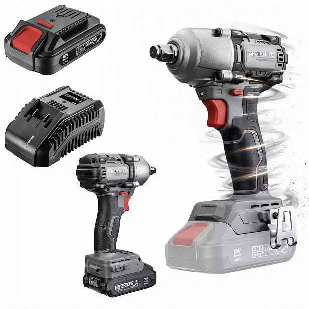 Graphite Bezkartáčový Rázový Klíč Energy 18V 450NM 4AH Akumulátor 58G038