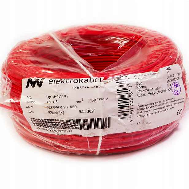 Kabel Lgy 2,5mm 750V 100m červený