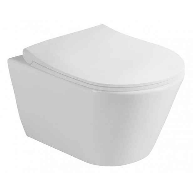 SAPHO, AVVA závěsná WC mísa Rimless s bidet. sprškou, 35,5x53 cm, bílá