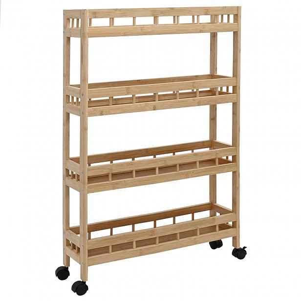 vidaXL Kuchyňský vozík s koly Přírodní 60 x 18 x 97 cm Bambus