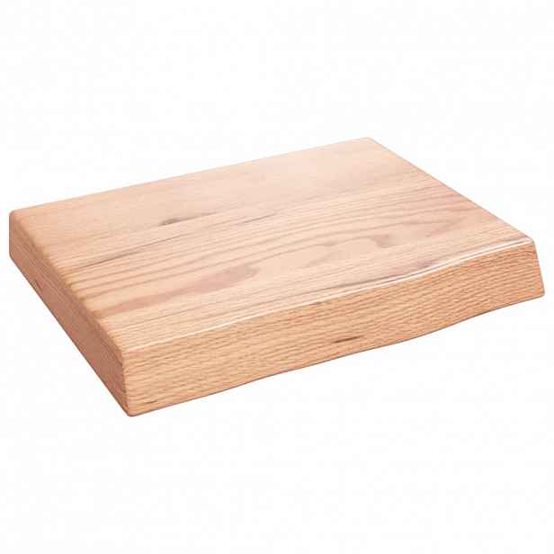 vidaXL Nástěnná police světle hnědá 40x30x(2-6)cm ošetřený masivní dub