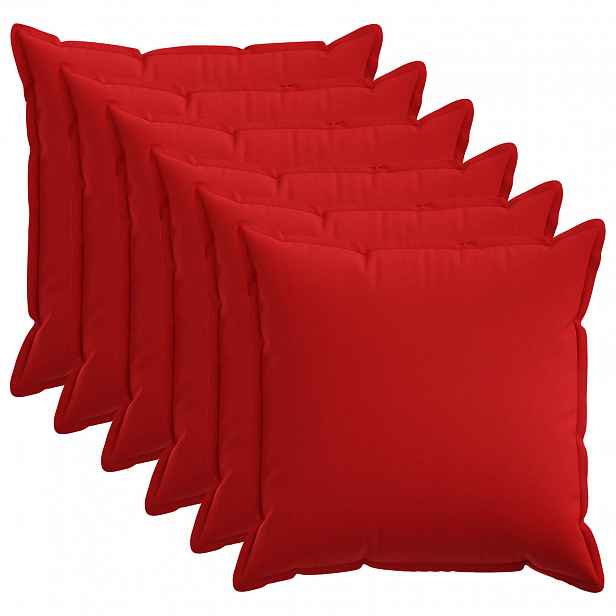 vidaXL Povlak na polštář 6 pcs HOUTEN Červená 60 x 60 cm Falešný len