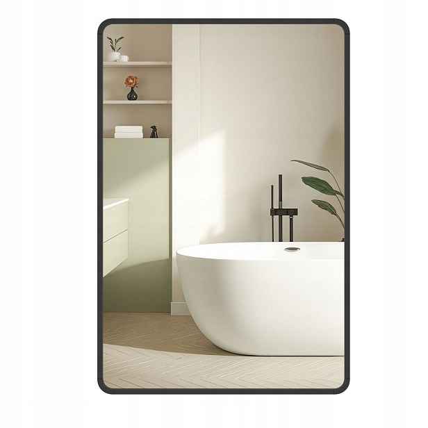 Songmics Zrcadlo nástěnné závěsné obdélníkové 61 x 1,3 x 91 cm černé