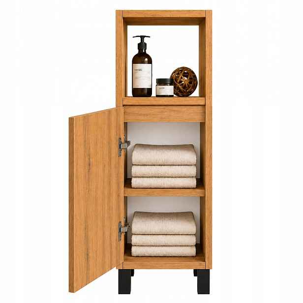 Koupelnová skříňka Stojící/závěsná Úzká Regál Dub Loft Lancelot Police 85 cm