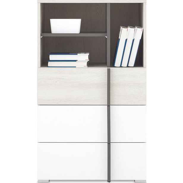 MASSENO KOMODA BERGAMO, 60/100/40 cm se 3 zásuvkami a dvířky, dekor dub
