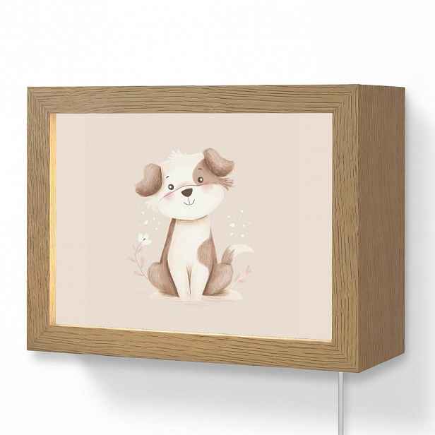 OnlyWow NÁSTĚNNÁ LAMPA Pes - skvrnitý - hnědý 20x15 cm