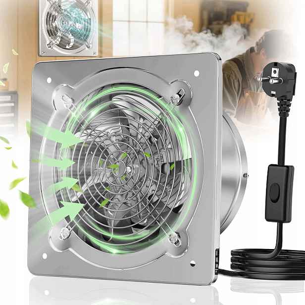 Průmyslový Nástěnný Odtahový Ventilátor Nerezová Ocel 150 MM 525 M³/h