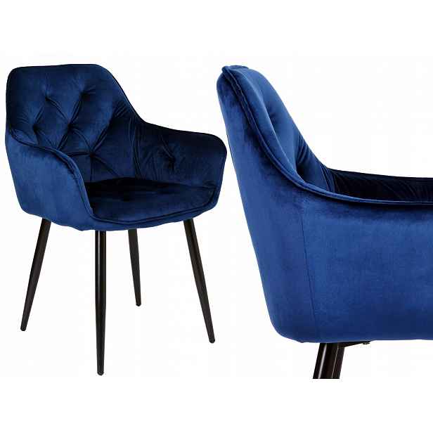 Velurové křeslo Nevada Velvet, tmavě modré