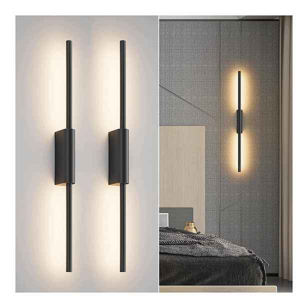 Nástěnná Led lampa Akumulátorová černá 60 cm 7 W s dálkovým ovládáním