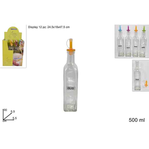 PROHOME - Láhev na olej/ocet 500ml různé barvy a popisy