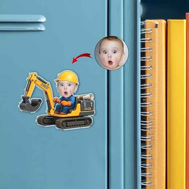 TEMU 1 ks Personalizovaný magnet na lednici s pro chlapce, vlastní fotky, dárky k narozeninám pro děti, personalizovaný magnet do kuchyně s vlaku,
