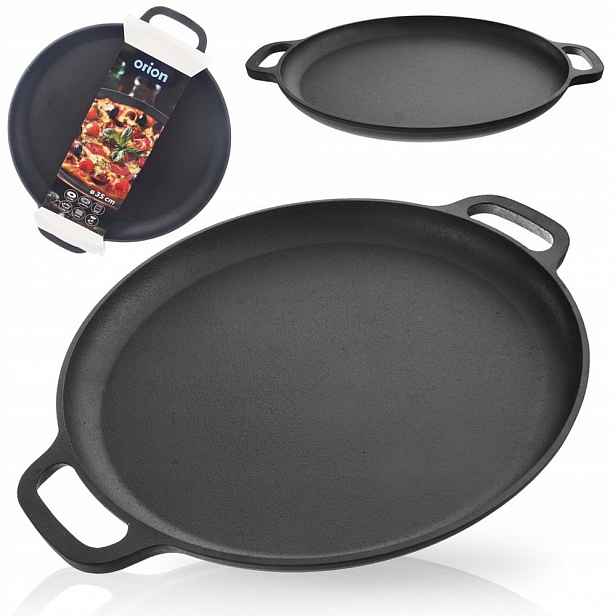 Litinová pánev na plyn, indukční gril, ohniště do trouby, talíř 35 cm
