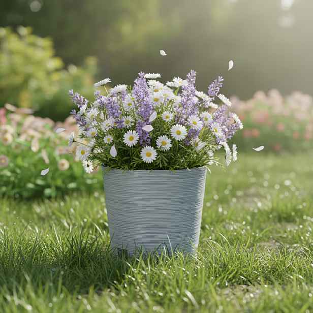 ProsperPlast Květináč FURU ROUND | beton 25 cm