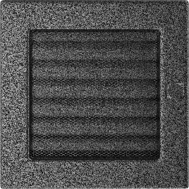 Ventilační mřížka 17x17 černo-stříbrná s žaluzií