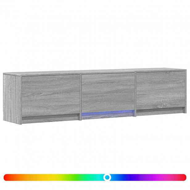 vidaXL TV skříň s LED 165x34x40 cm Šedý Sonoma Dřevěný materiál